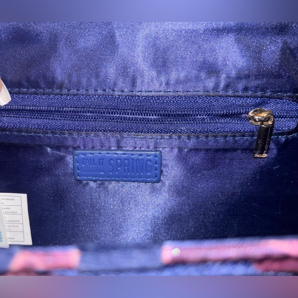 Call It Spring Blue and Purple Velvet Crossbody Bag w/ Gold Chain Strap - Picture 5 of 5